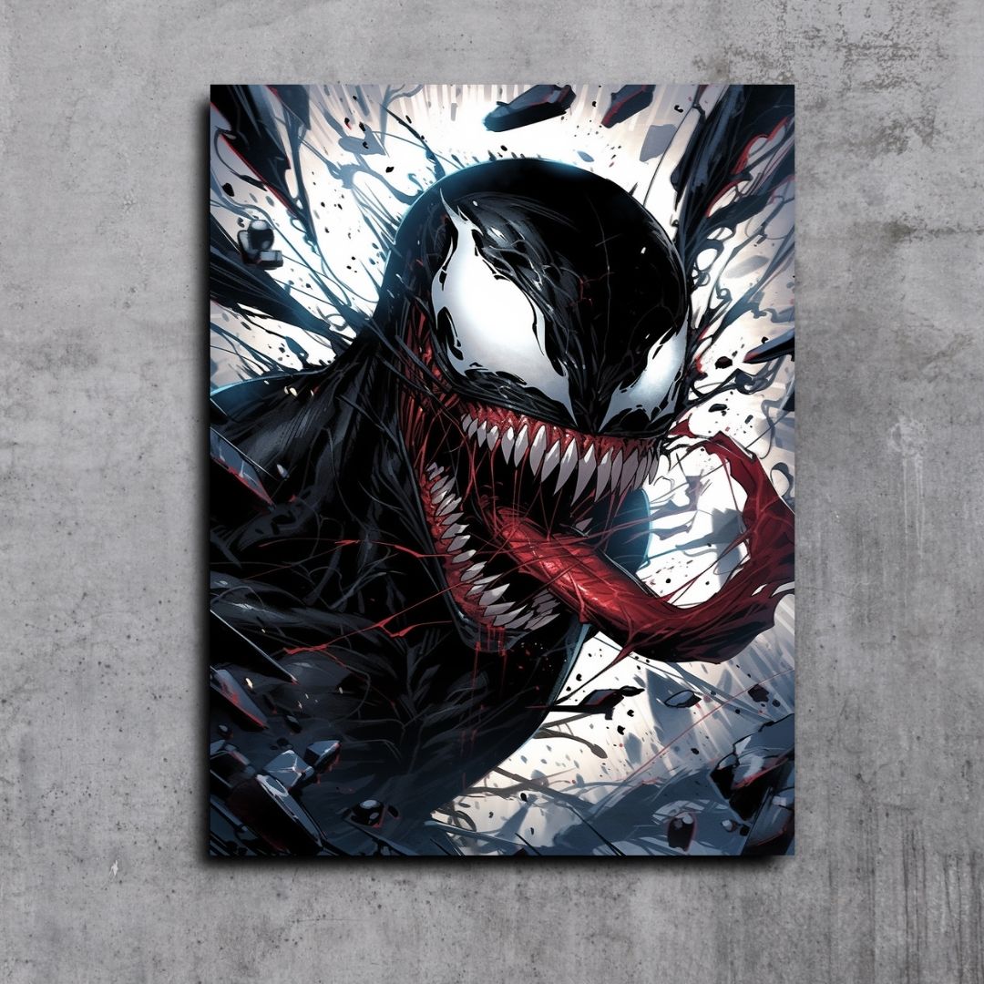 Venom Black and White Spider-Man